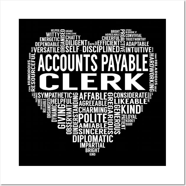 Accounts Payable Clerk Heart Wall Art by LotusTee